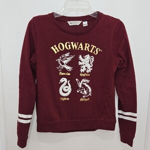 H&M Burgundy Harry Pottor Hogwarts Maroon Pullover Sweatshirt